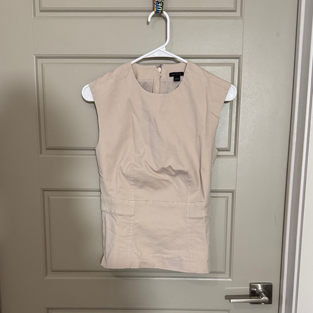Ann Taylor Beige Sleeveless Top